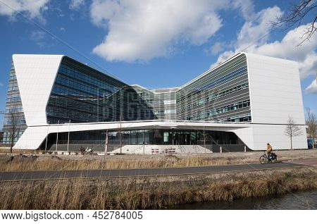 Leiden, The Netherlands,02-23-2022. Bio Science Park, The Astellas Building