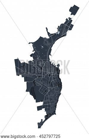 Odesa Vector Map. Detailed Vector Map Of Odessa City Administrative Area. Cityscape Poster Metropoli
