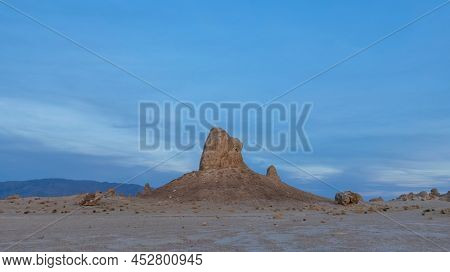 Landforms of Trona pinnacle shot in blue hour , Located at Searles valley in California. 
