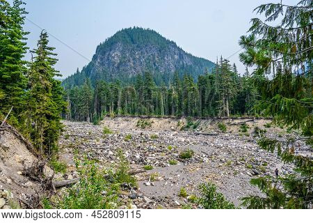An Overlooking View Of Nature In Mt Rainer Np, Washington