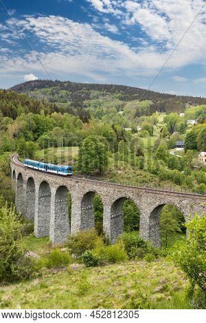 Railway viaduct Novina in Krystofovo udoli, Northern Bohemia, Czech Republic