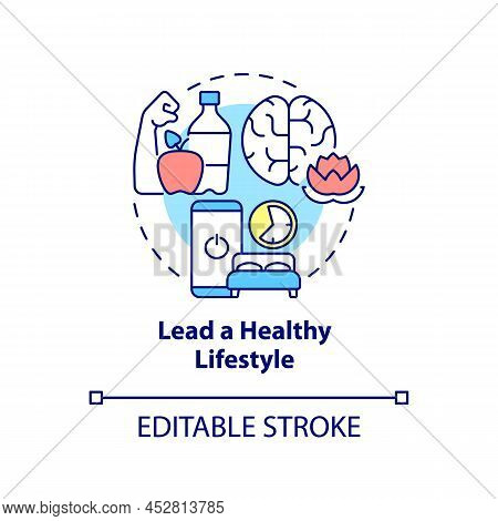Lead Healthy Lifestyle Concept Icon. Balance And Wellbeing. Self Help With Ptsd Abstract Idea Thin L