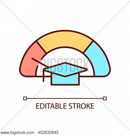 Low Educational Attainment Rgb Color Icon. Decreased Educational Success. Illiteracy And Ignorance. 