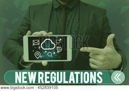 Text Showing Inspiration New Regulations. Business Overview Regulation Controlling The Activity Usua