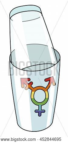 Boston Cocktail Shaker With Rainbow Lgbt Equality Sign. For Gay Bar Diversity Pride Party Invitation