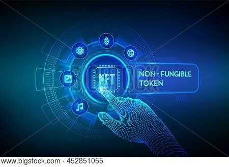 Nft. Non-fungible Token Digital Crypto Art Blockchain Technology Concept. Investment In Cryptographi