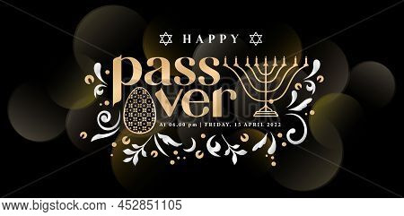 Happy Passover Day With Gold Colors Background, Applicable For Website Banner, Corporate Poster, Bus