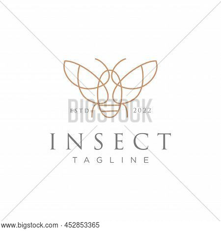 Lines Hipster Fly Insect Logo Symbol Vector Icon Illustration Graphic Design Stock