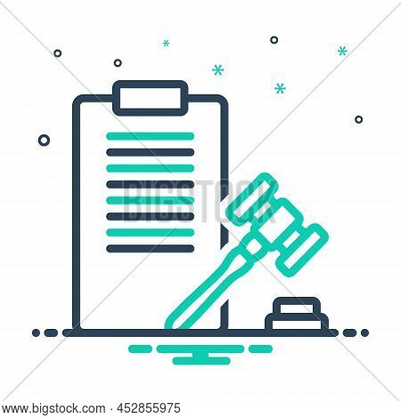 Mix Icon For Regulations Rule Law Precept Auction Authority Justice Legal Verdict Hammer