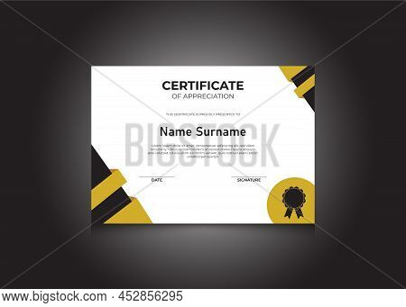 Certificate Template. Abstract Modern Trendy Design Of Gift Certificate Appreciation Certificate.