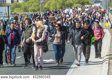 April 13, 2022, Belgrade Serbia, Protests To The Transition To Electronic Fiscalization And The New 