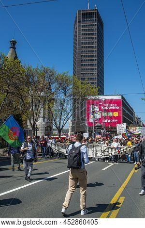 April 13, 2022, Belgrade Serbia, Protests To The Transition To Electronic Fiscalization And The New 