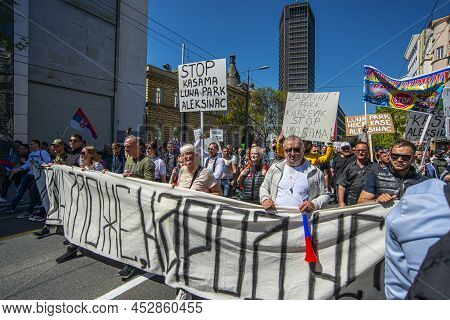April 13, 2022, Belgrade Serbia, Protests To The Transition To Electronic Fiscalization And The New 