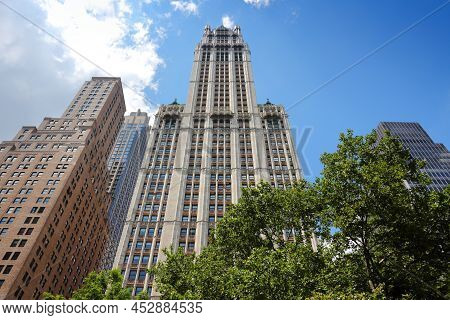 New York, Usa - July 5, 2013: Woolworth Building Exterior View In New York. Woolworth Building Was T