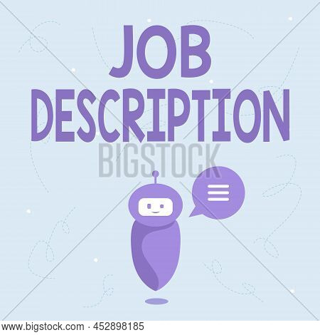 Conceptual Display Job Description. Word For A Document That Describes The Responsibilities Of A Pos