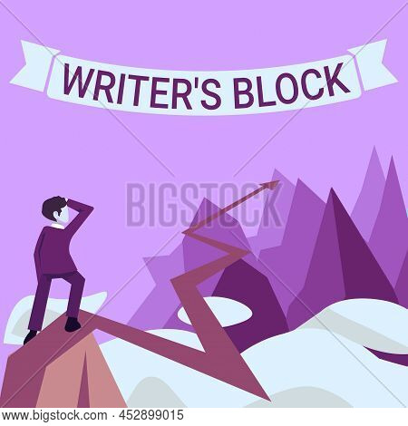 Conceptual Caption Writer S Block. Concept Meaning Condition Of Being Unable To Think Of What To Wri