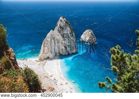 Mizithres Cliff Rock In Zakynthos Ionian Island, Greece