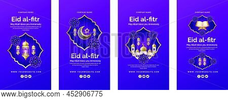 Illustration Of Social Media Story Posters Of Eid Al Fitar Event Being  Held At First Of Shiwal Luna