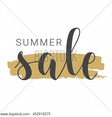 Vector Stock Illustration. Handwritten Lettering Of Summer Sale. Template For Banner, Card, Label, P