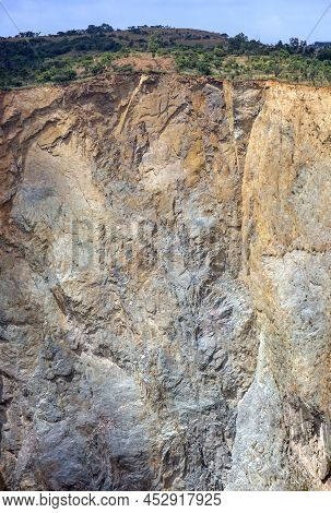 Rocky Underground Surface Of Diamond Mine Near The Town Of Cullinan, 40 Km From Pretoria.  Rocky Wal