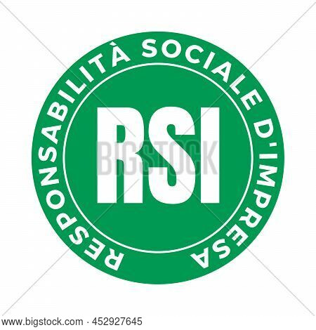 Corporate Social Responsibility Symbol Icon Called Rsi Responsabilita Sociale D'impresa In Italian L
