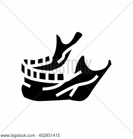 Jaw Bone Glyph Icon Vector. Jaw Bone Sign. Isolated Contour Symbol Black Illustration