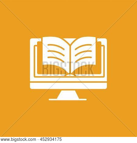 Book Glyph Icon. Library. Education Process. Learning Concept. Filled Flat Sign. Isolated Silhouette