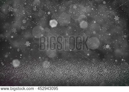 Fantastic Bright Abstract Background Glitter Lights And Falling Snow Flakes Fly Defocused Bokeh - Ce