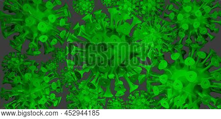 Lambda Variant Virus As The Delta Or Covid Variants Mutating Cells Concept And New Coronavirus Outbr