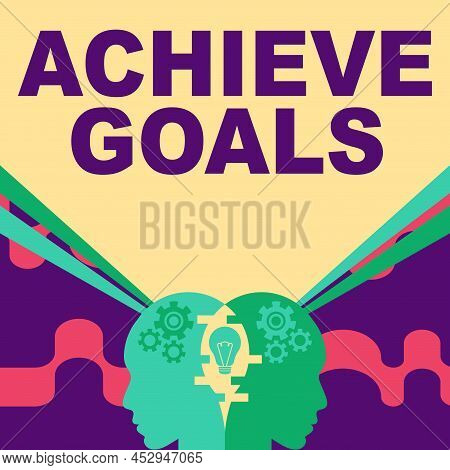 Sign Displaying Achieve Goals. Concept Meaning Results Oriented Reach Target Effective Planning Succ