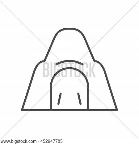 Mining Pit Line Outline Icon Isolated On White