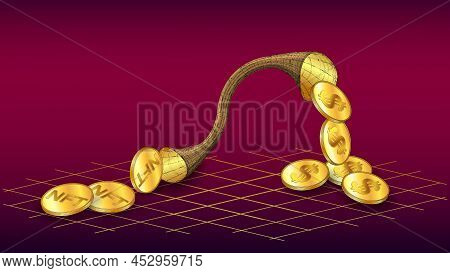 Nft Coins Are Transferred Through The Pipe And Converted Into Dollars Usd On Red. The Concept Of Con