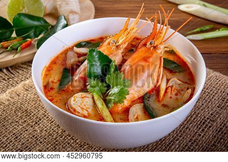 Tom Yam Kung Is A Clear Soup Typical In Thailand