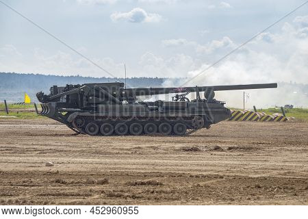 Moscow Region, Russia - August 25, 2020: Self-propelled Artillery Mount 2s7m 