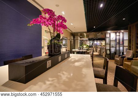 SINGAPORE - CIRCA JANUARY, 2020: interior shot of Dnata Lounge in Singapore Changi Airport.