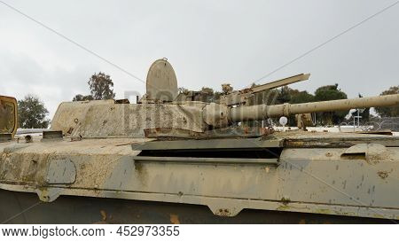 Bmp-1 Soviet Amphibious Tracked Infantry Fighting Vehicle Used As Target For Shooting By Israeli Arm