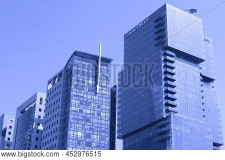 Tel Aviv, Israel - September 17, 2017: Hagag Group Skyscrapers. Designed: Moshe Zur Architects And U