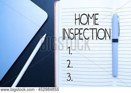 Conceptual Display Home Inspection. Business Idea Examination Of The Condition Of A Home Related Pro