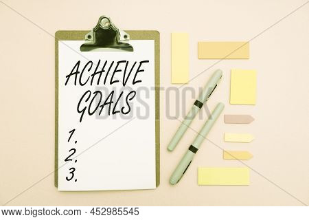 Text Caption Presenting Achieve Goals. Business Idea Results Oriented Reach Target Effective Plannin
