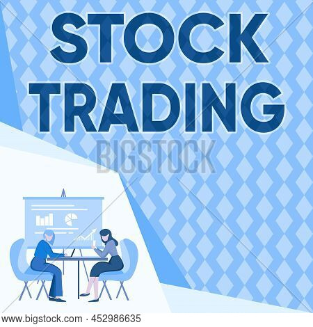 Handwriting Text Stock Trading. Business Overview Buy And Sell Of Securities Electronically On The E