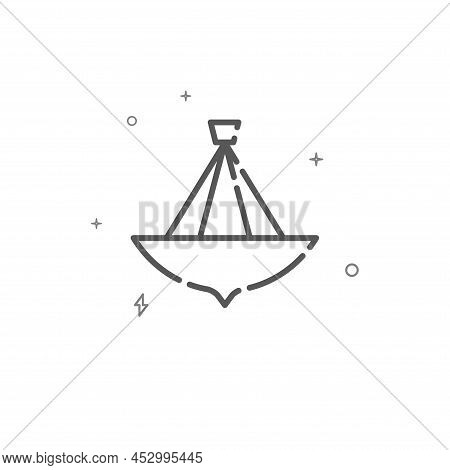 Hanging Chandelier-plafond Simple Vector Line Icon. Lamp Symbol, Pictogram, Sign Isolated On White B