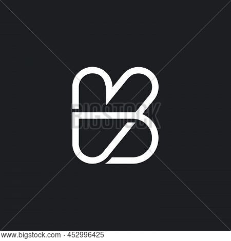 Letter Vb Infinity Geometric Line Symbol Logo Vector