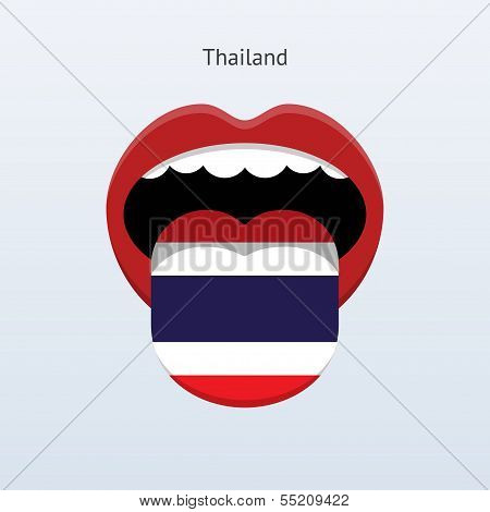 Thailand language. Abstract human tongue.