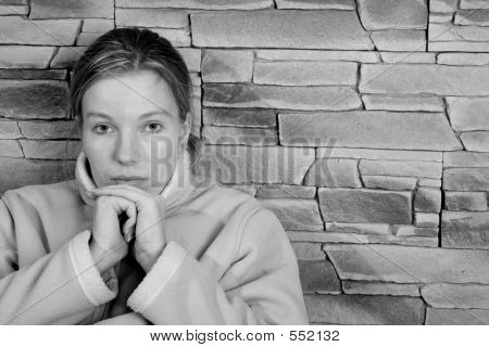 젊은 슬픈 여자