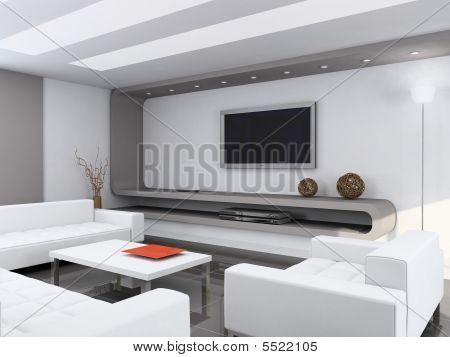 Rendu 3D intérieur moderne de salon
