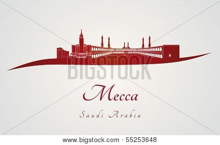 Horizon de la Mecque en rouge