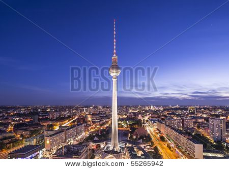 Cityscape of Berlin, Germany at Alexanderplatz.