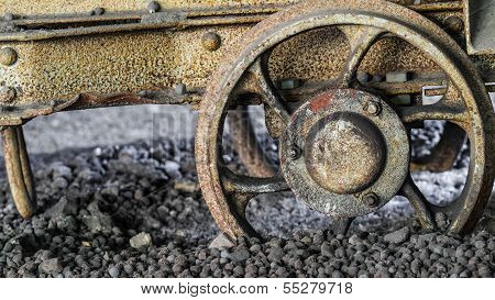 Derailed Mine Carriage Wheel,  Ground To A Halt