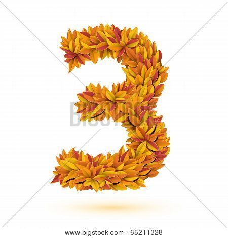 Autunm fall bright orange leaves number