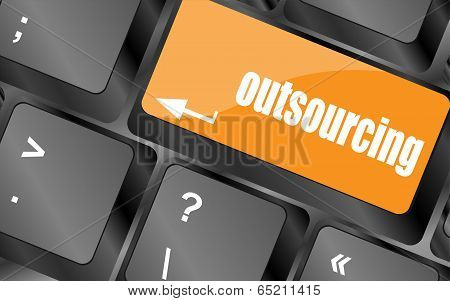 Outsourcing Button On Computer Keyboard Key